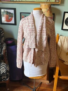 Knox Rose Red and Cream Cardigan